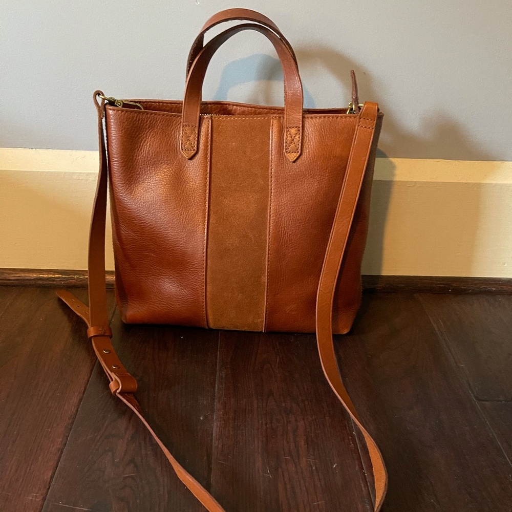 Madewell leather small Transport crossbody tote
